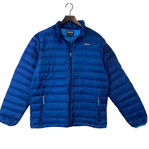 Patagonia Boys XXL 2XL 16-18 Down Sweater Puffer Jacket Blue
